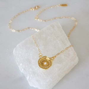 Opal Celestial Coin Necklace | Mesa Blue