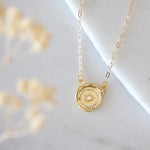 Opal Celestial Coin Necklace | Mesa Blue