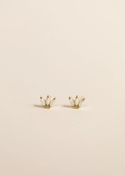 Opal - Gold Crown Stud Earrings | JaxKelly