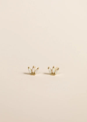 Opal - Gold Crown Stud Earrings | JaxKelly