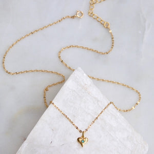 Opal Dainty Heart Necklace | Mesa Blue