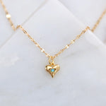 Opal Dainty Heart Necklace | Mesa Blue