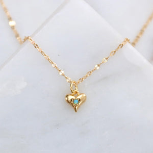 Opal Dainty Heart Necklace | Mesa Blue