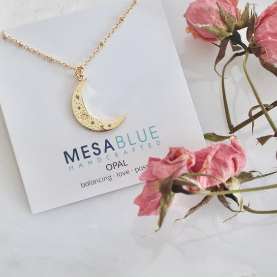 Starburst Crescent - Necklace | Mesa Blue