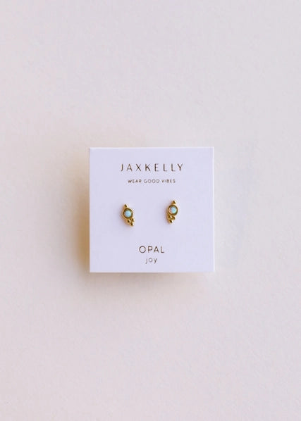Fire Opal | Tri Ball Stud Earrings