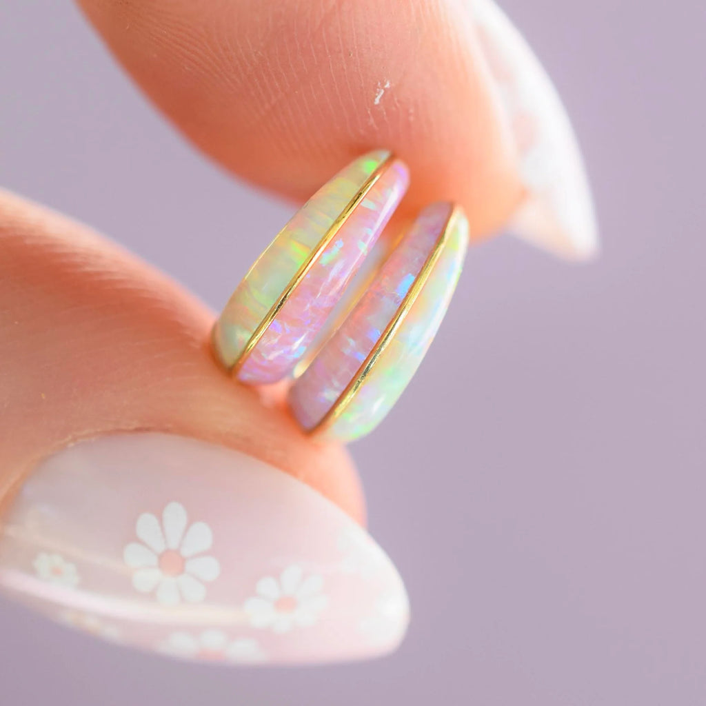 Deux - Opal Ombre Huggie Earrings | La Kaiser