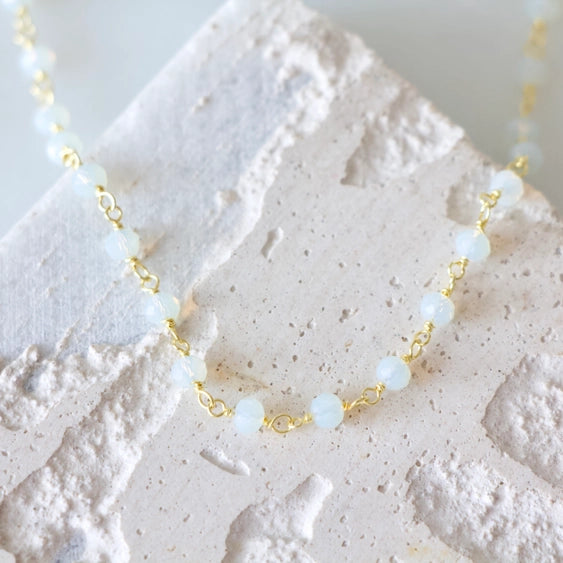 Opalite - Beaded Necklace | Mesa Blue