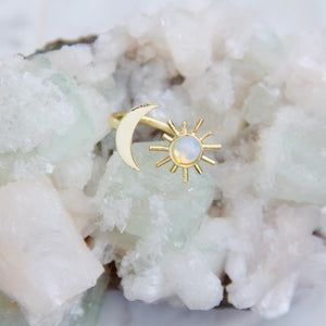 Opalite Sun and Moon Ring | Mesa Blue