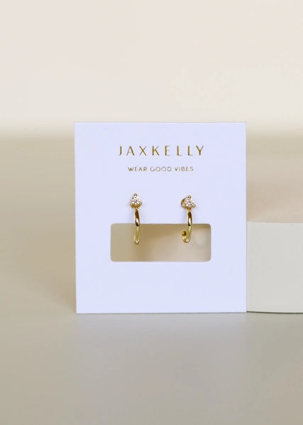 Champagne - Gold Open Hoop Earrings | JaxKelly