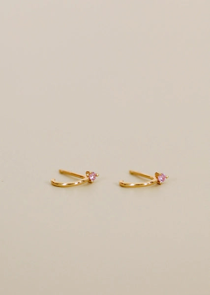 Pink - Gold Open Hoop Earrings | JaxKelly