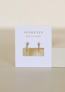 Pink - Gold Open Hoop Earrings | JaxKelly