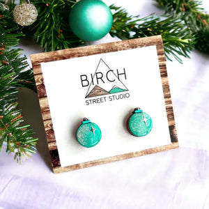 Iridescent Baubles - Wooden Stud Earrings | Birch Street Studio