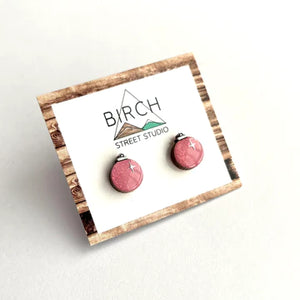 Iridescent Baubles - Wooden Stud Earrings | Birch Street Studio