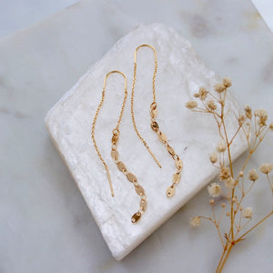 Oval Coin - Threader Earrings | Mesa Blue