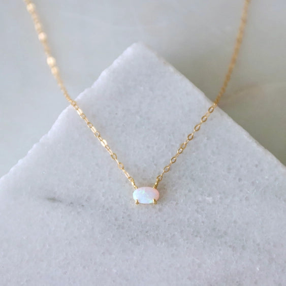 Mini Oval Opal - Necklace | Mesa Blue