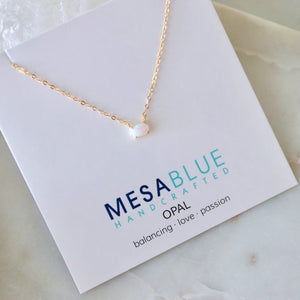 Mini Oval Opal - Necklace | Mesa Blue