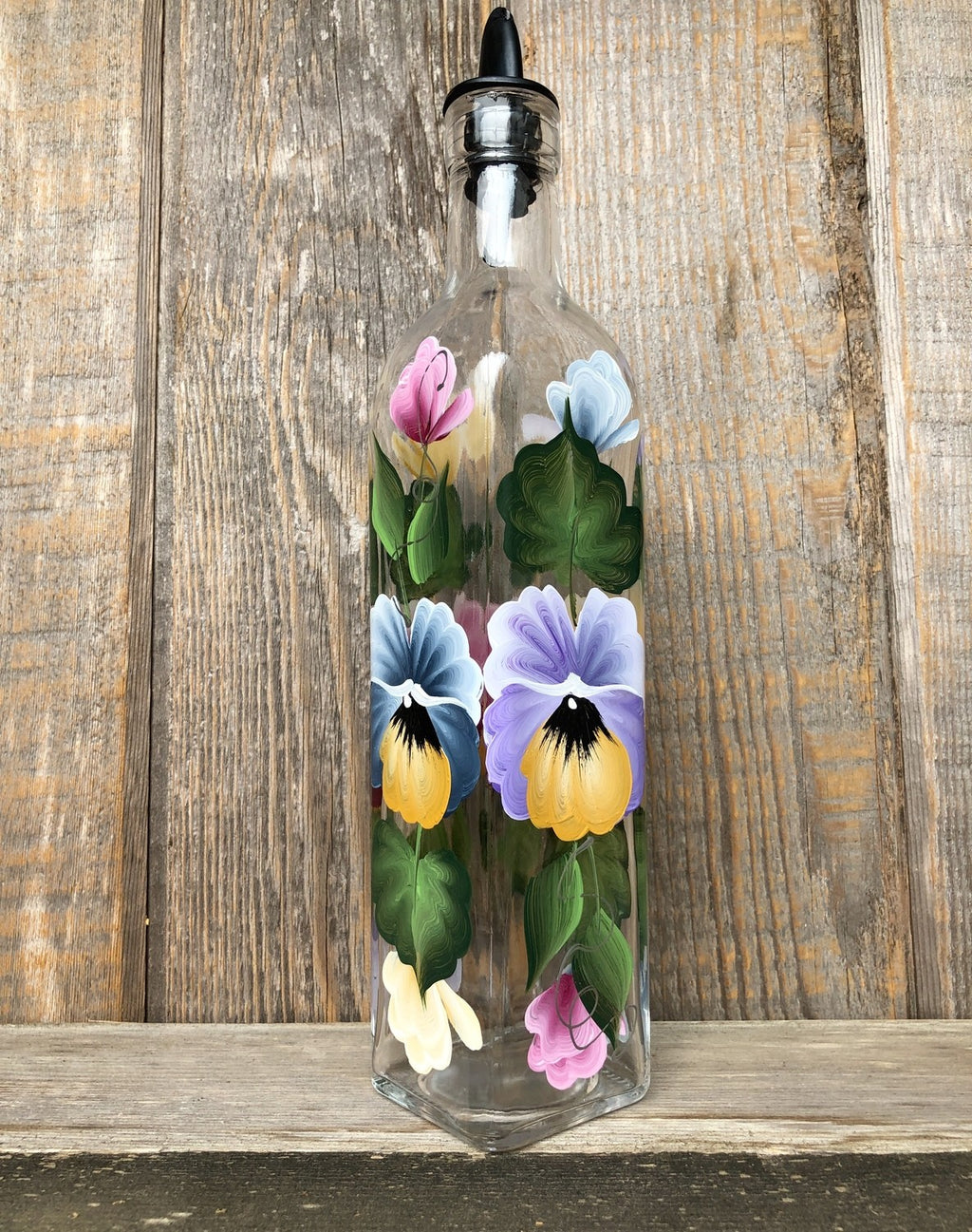 Pansy - Hand Painted Everything Bottle | CC Crafts