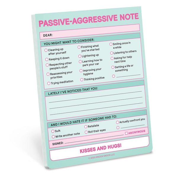 Passive Aggressive - Nifty Note Pad | Knock Knock