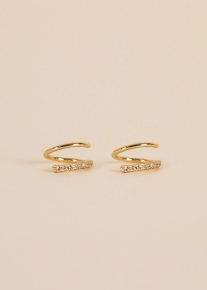 Pavé Spiral - Gold Earrings | JaxKelly