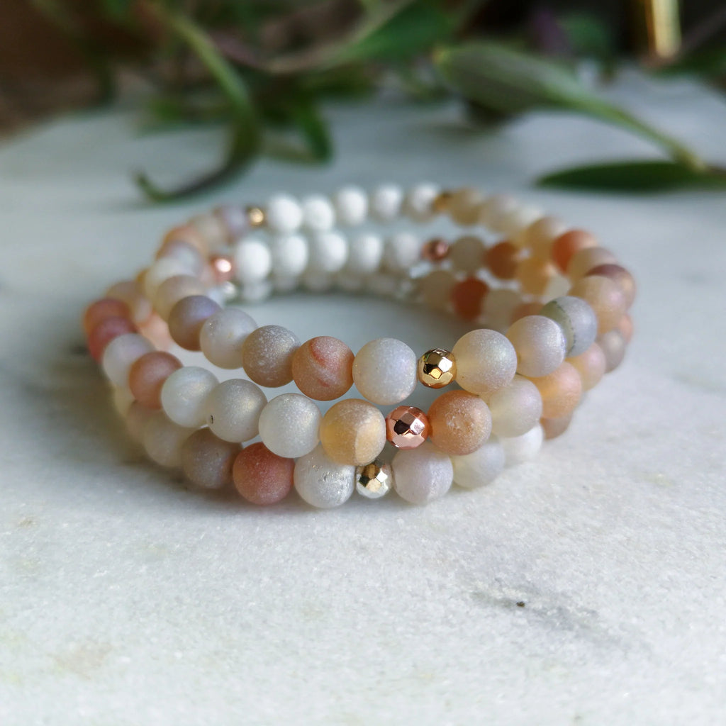 Peach Druzy | Essential Oil Diffuser Bracelet