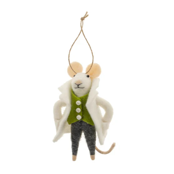 Peacoat Parker - Felted Mouse Ornament | Indaba