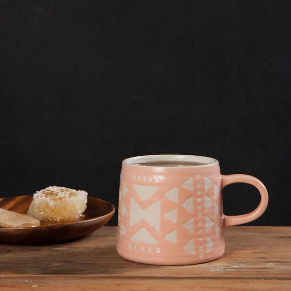 Pink Imprint Stoneware Mug | Danica Studios