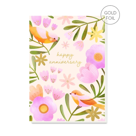 Pink Love Birds - Greeting Card |  Stormy Knight