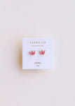 Pink Opal | Gold Crown Stud Earrings