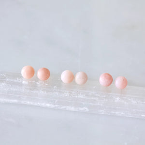 Pink Opal - Round Stud Earrings | Mesa Blue