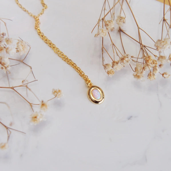 Pippa | Opal Oval Necklace
