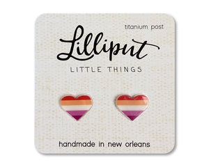 Lesbian Pride Heart | Earrings