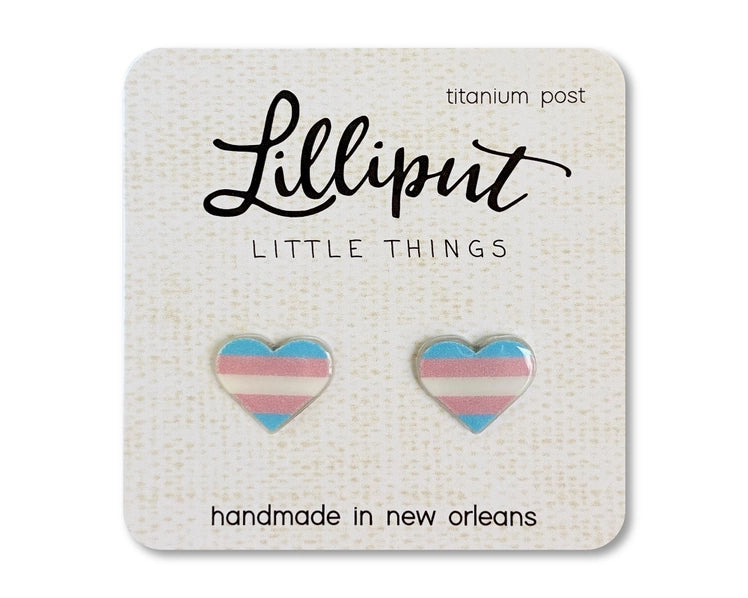 Transgender Pride Heart | Earrings