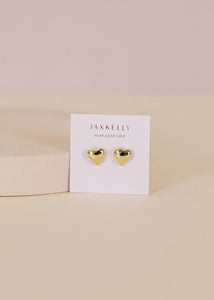 Puffed Heart | Gold Earrings