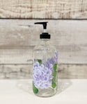 Purple Hydrangea - Hand Painted Soap/Lotion Bottle | CC Crafts
