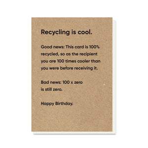 Recycling Is Cool | Birthday Greeting Card
