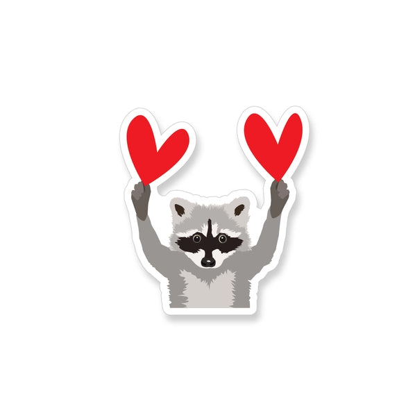 Raccoon with Hearts | Sticker