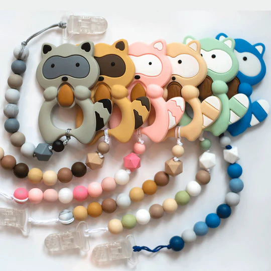 Raccoon Teething Clip | Baby Boos Teethers