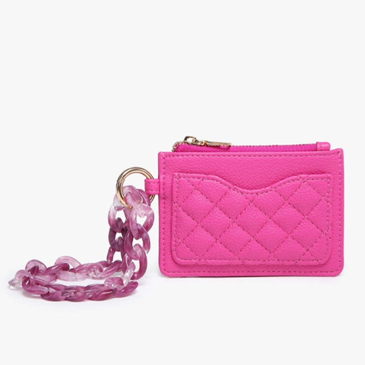 Rhodes - Quilted Wallet with Acrylic Wristlet | Jen & Co