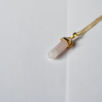 Rose Quartz - Bullet Crystal Necklace | Whimsy's Jewels