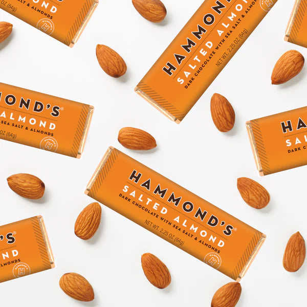 Salted Almond Dark Chocolate Bar | Hammond's Candies