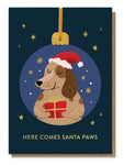 Santa Paws Dog Pop-Out Christmas Bauble Card - Christmas Greeting Card |  Stormy Knight