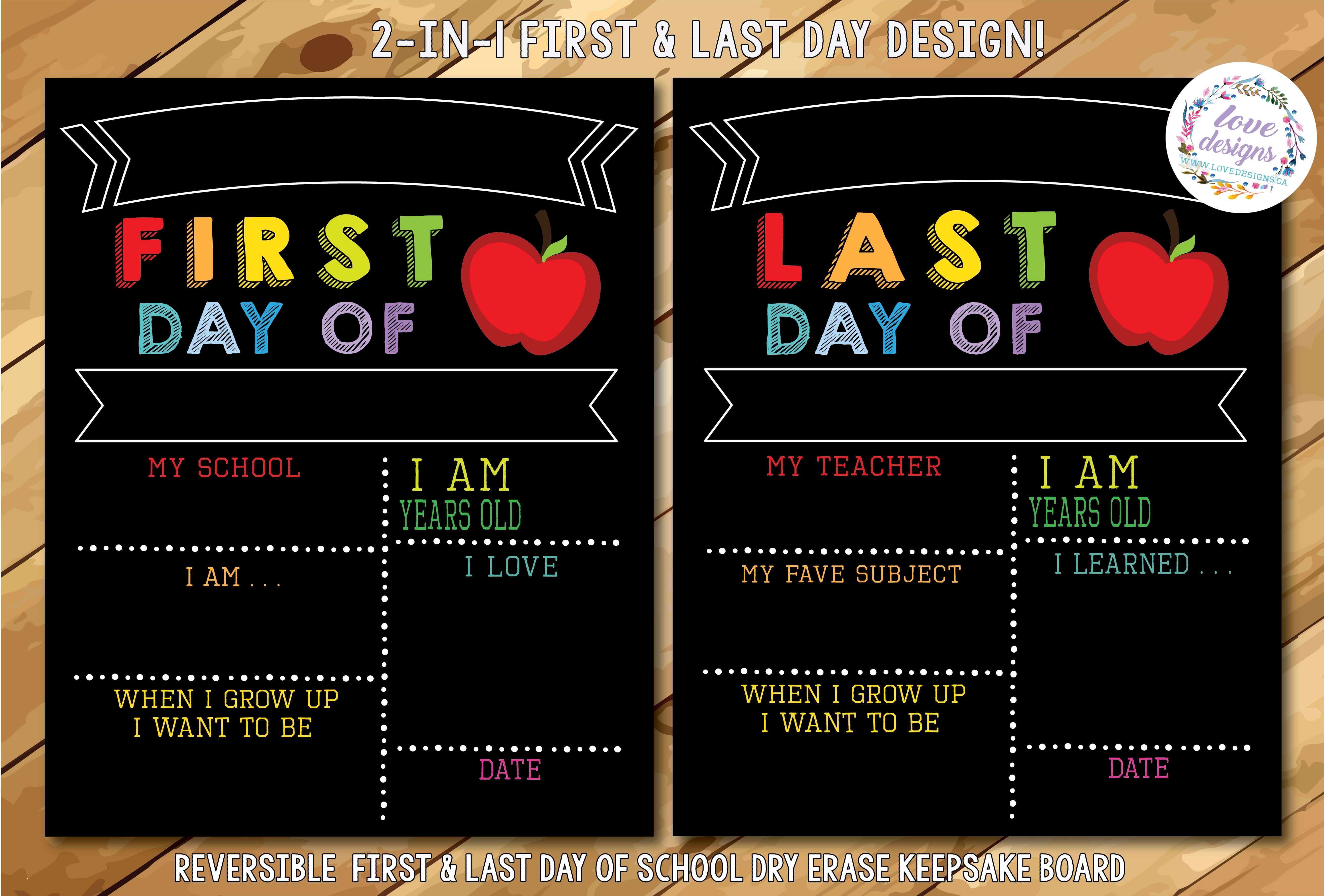 First & Last Day of School Sign - Apple | Love Designs