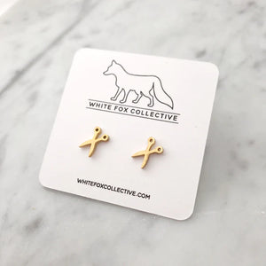 Scissors - Metal Stud Earrings | White Fox Collective