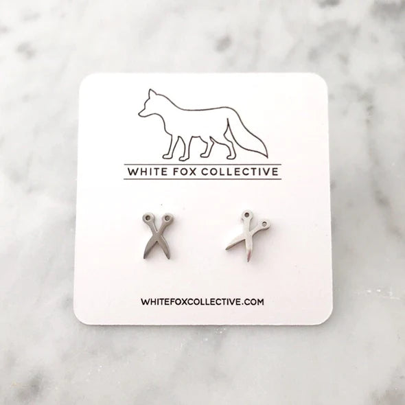 Scissors - Metal Stud Earrings | White Fox Collective
