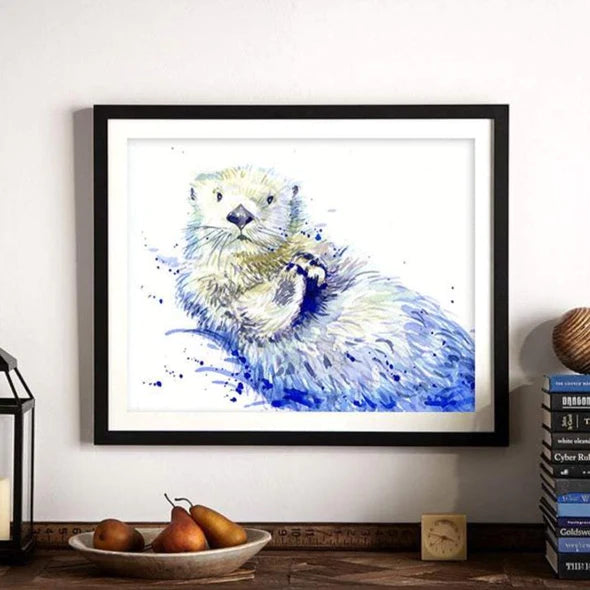Sea Otter Watercolor Art Print | Elena Markelova