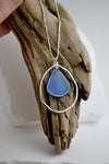 Organic - Eco Seaglass & Sterling Silver Frame Necklace | Whitelotus Design