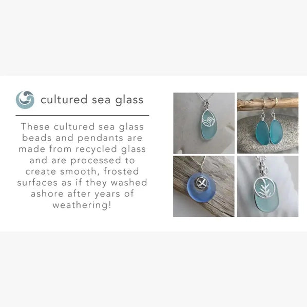 Silver Frame - Eco Seaglass Earrings | Whitelotus Design