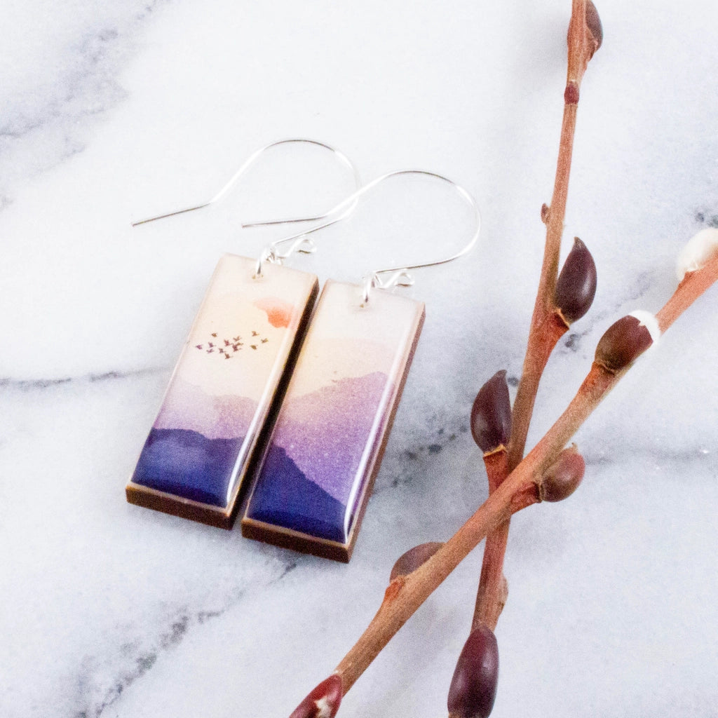 Serene Mountain Rectangle Earrings