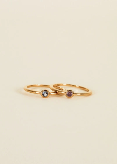 Aqua Simple Stud - Gold Ring | JaxKelly