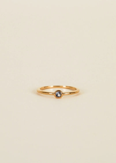 Aqua Simple Stud - Gold Ring | JaxKelly